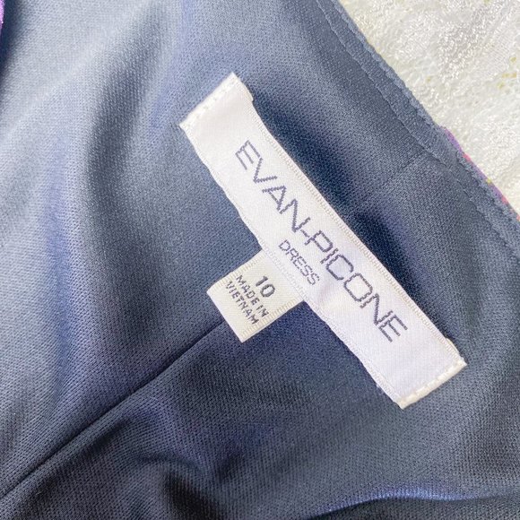 Evan Picone Women's Dress Peacock Feather Pattern Sz 10 Eclectic Cocktail Attire - Picture 13 of 14